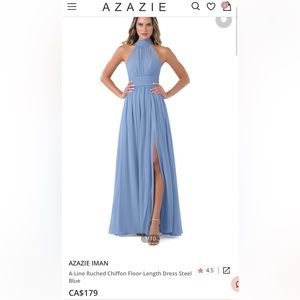 Formal Bridesmaid Dress, Size 6, Steel Blue